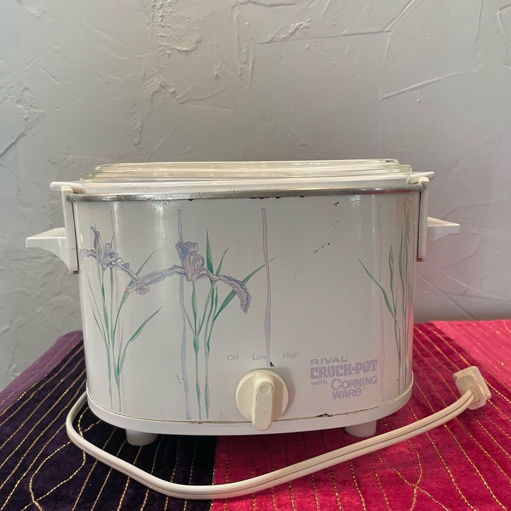 Rival/Corning Ware Crockpot Casserole Dish 3Quart Shadow Iris